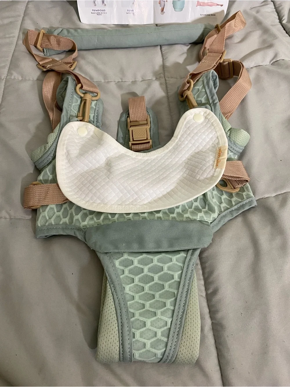 NWT Happy Walk 4-in-1 Baby Walking Harness Assistant Mint Green Tan